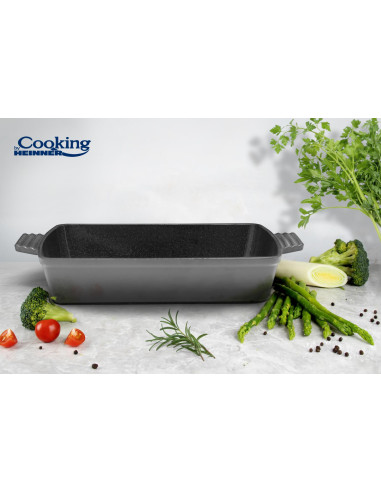 Tava fonta emailata 33 x 23 x 7 CM, Marble Gray,HR-ZVC-T33 Tava fonta emailata 33 x 23 x 7 CM, Marble Gray,HR-ZVC-T33