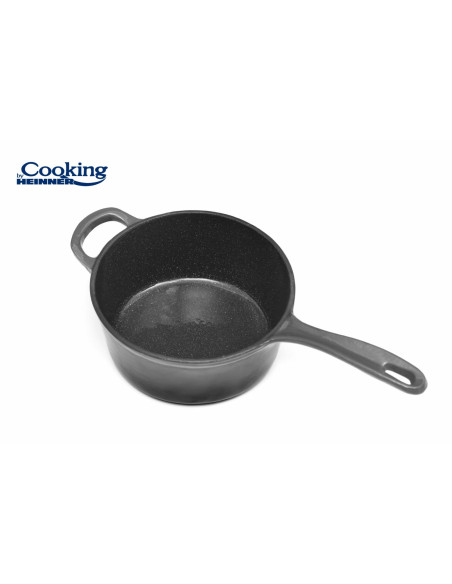 Cratita fonta emailata + capac 19 X 9 cm, 1.8 L, Marble