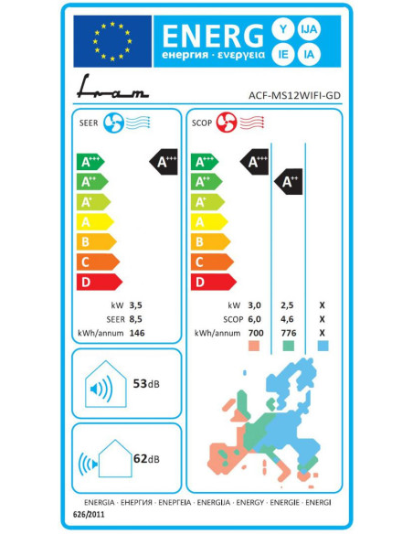 Aparat de aer conditionat FRAM MOONSTONE ACF-MS12WIFI-GD, 12000