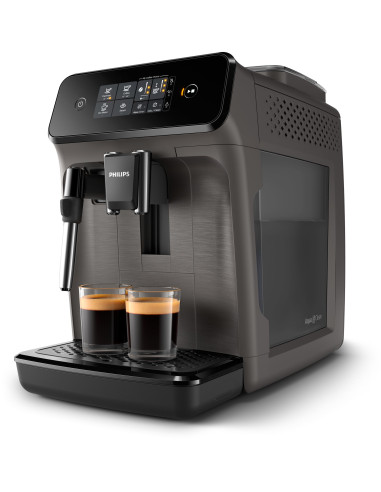 Espressor automat Philips EP1224 00, 1500W, 2 bauturi, sistem clasic de spumare a laptelui, afisaj tactil, rasnita ceramica, fil