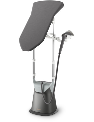 Aparat de călcat vertical Philips GC628 80 all-in-one AiO Seria 8000, 2200W, Tehnologie de încălzire dublă, Placă încălzită Opti