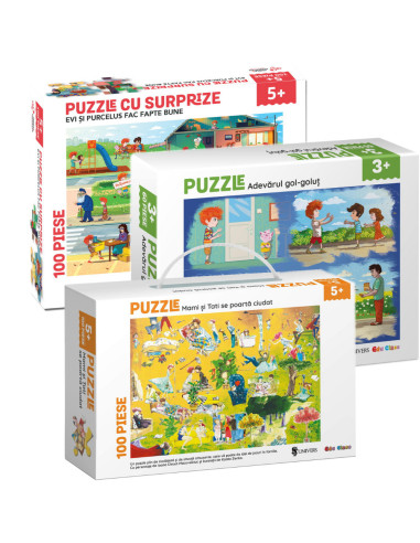 Pachet 3 puzzle-uri educative,EDU002