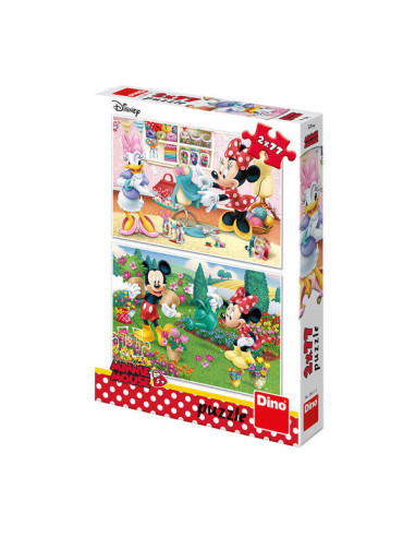 Puzzle 2 in 1 - Minnie la treaba (2 x 77 piese),386112