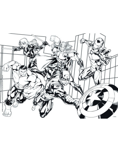 Puzzle de colorat - Avengers (48 de piese),L99641