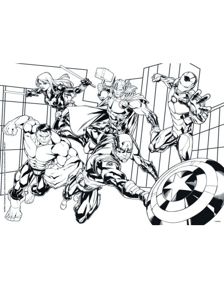 Puzzle de colorat - Avengers (48 de piese),L99641
