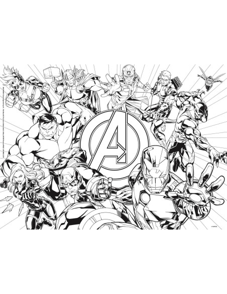 Puzzle de colorat - Avengers (60 de piese),L99658