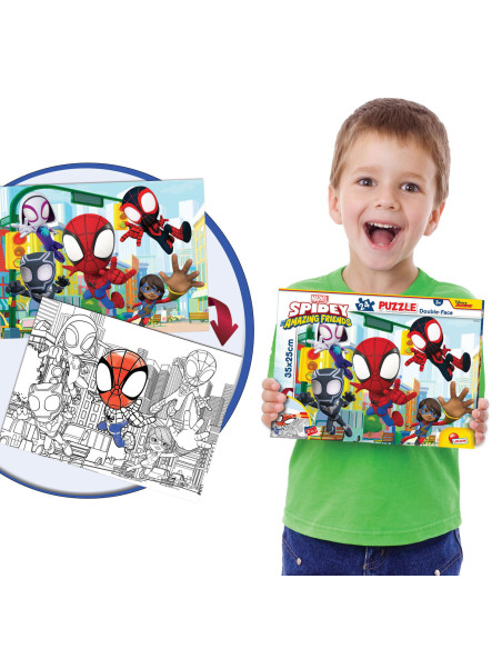 Puzzle de colorat - Paienjenelul Marvel și prietenii lui