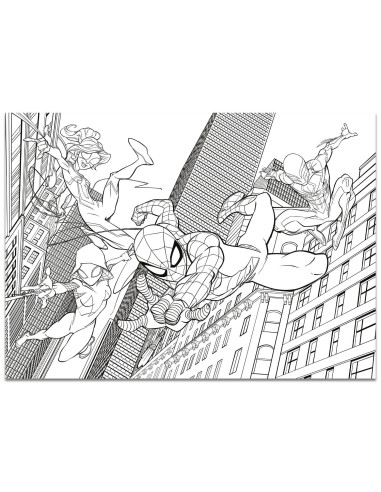 Puzzle de colorat maxi - Spiderman (4 x 48 de piese),L100385