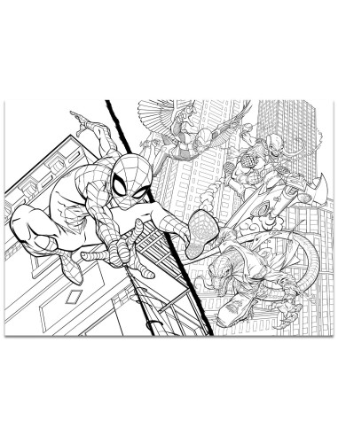 Puzzle de colorat maxi - Spiderman (4 x 48 de piese),L100385