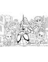 Puzzle de colorat maxi - Paienjenelul Marvel si prietenii lui