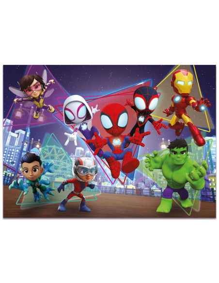 Puzzle de colorat maxi - Paienjenelul Marvel si prietenii lui