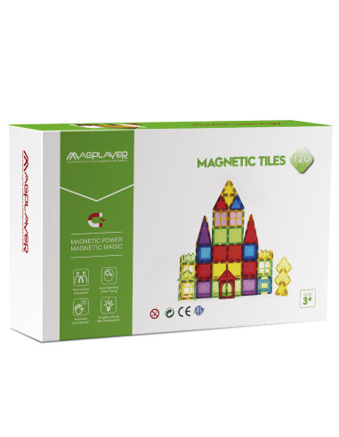 Set de constructie magnetic 3D - 120 piese,MPL-120