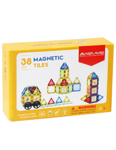 Set de constructie magnetic 3D - 38 piese,MPL2-38