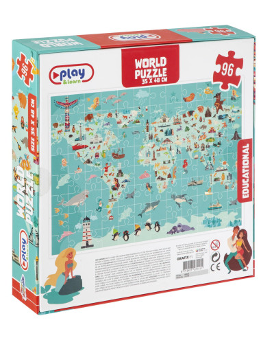 Puzzle - Harta lumii (96 piese),400026