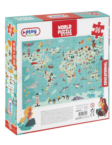 Puzzle - Harta lumii (96 piese),400026