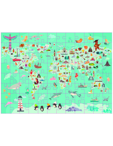 Puzzle - Harta lumii (96 piese),400026