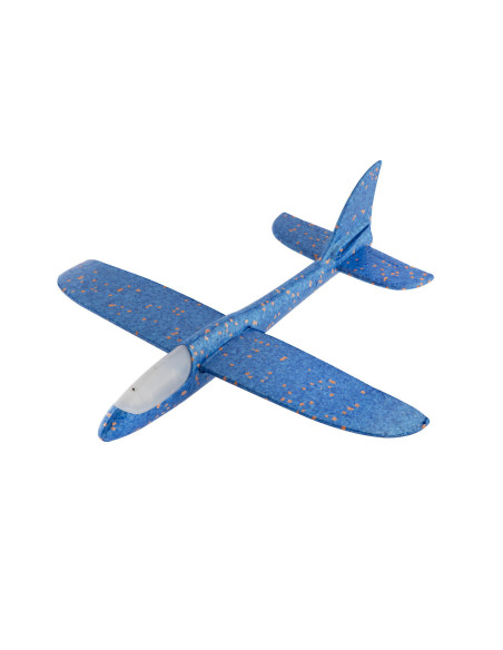 Avion planor din spuma cu luminite - Albastru,640010A