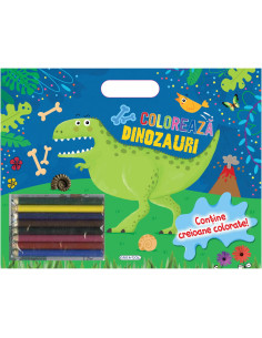 Coloreaza - Dinozauri (creioane),978-606-024-244-4