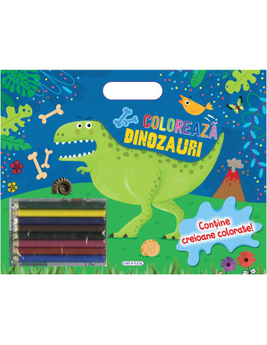 Coloreaza - Dinozauri (creioane),978-606-024-244-4