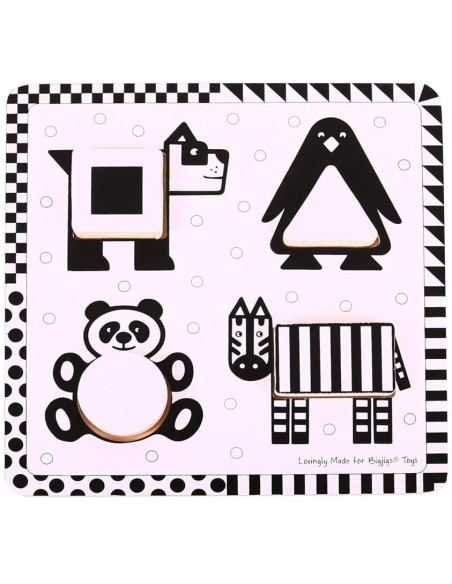 Puzzle alb-negru - animale si forme,BJ514
