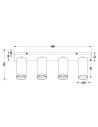 Spot Cvadruplu Vivalux LINIAR WHITE LUX, 4xGU10, max. 4x35W