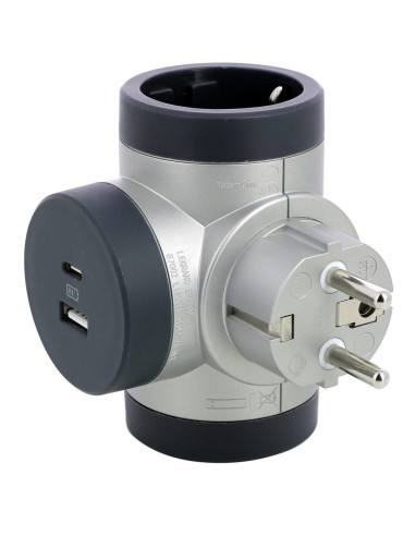 Bloc Prize iesiri Laterale Premium Rotativ 2x 2P+T 16A si USB