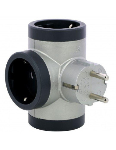 Bloc Priza tripla iesiri Laterale Standard 2P+T 16A