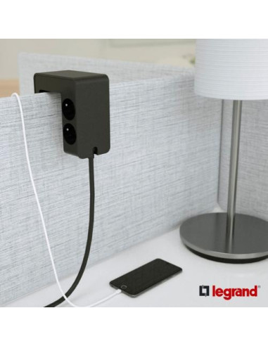 Bloc multipriza clipsare birou 'U-Power' 4x2P+T si 2xUSB tipA