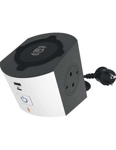 Bloc Multipriza Mobil 2x2P+T si Incarcator Inductie si USB A+C