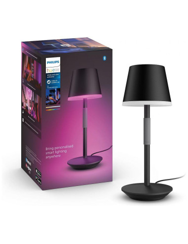 Lampa LED RGB Philips Hue Go, Bluetooth, cu acumulator, 6W, 530