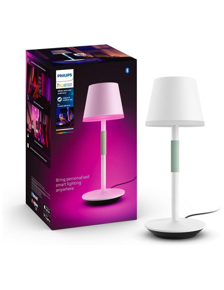 Lampa LED RGB Philips Hue Go, Bluetooth, cu acumulator, 6W, 530