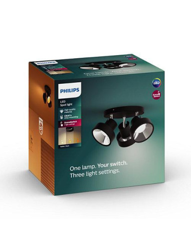 Spot LED Triplu Philips Bukko, 24V, 3x4.3W, 1200 lm