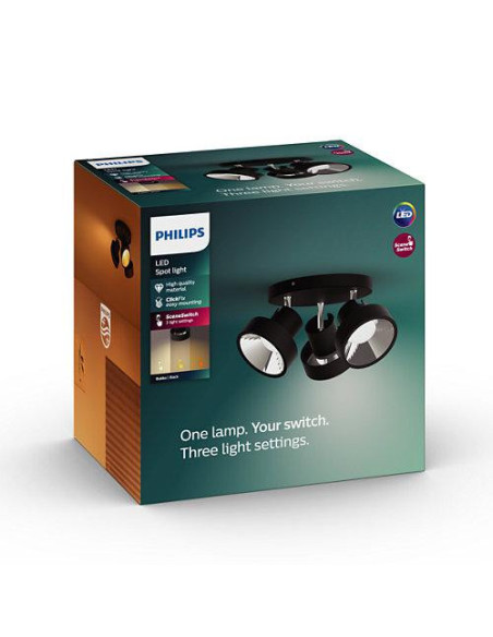 Spot LED Triplu Philips Bukko, 24V, 3x4.3W, 1200 lm