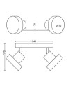 Spot LED Dublu Philips Bukko, 24V, 2x4.3W, 800 lm, intensitate