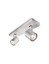 Spot Dublu Philips Runner, 2xGU10, 2x20W, IP20, 10.9x30.5x9cm