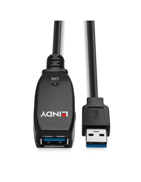 Cablu Lindy 15m USB 3.0 Active Extension Slim,,LY-43322