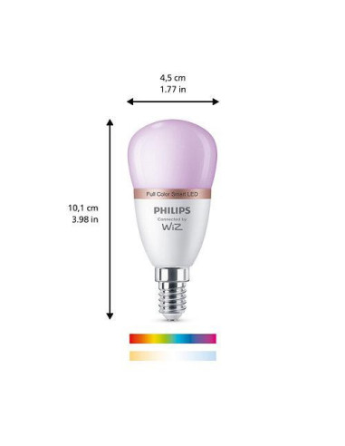 Bec LED RGB inteligent Philips Bulb P45, Wi-Fi, Bluetooth, E14