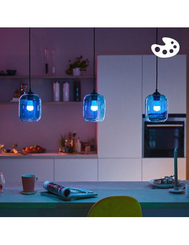 Bec LED RGB inteligent Philips Bulb P45, Wi-Fi, Bluetooth, E14