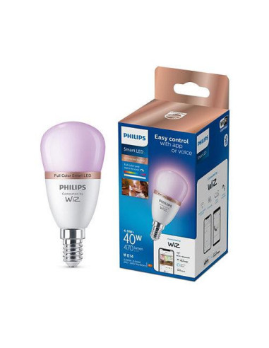 Bec LED RGB inteligent Philips Bulb P45, Wi-Fi, Bluetooth, E14