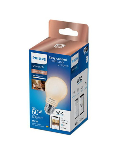 Bec LED inteligent Philips Bulb A60, Wi-Fi, Bluetooth, E27, 7W