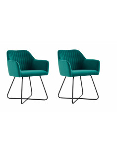 Set 2 scaune tip fotoliu catifea- Verde Dimensiuni scaun: