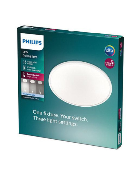 Plafoniera LED Philips Superslim CL550, 3 trepte de