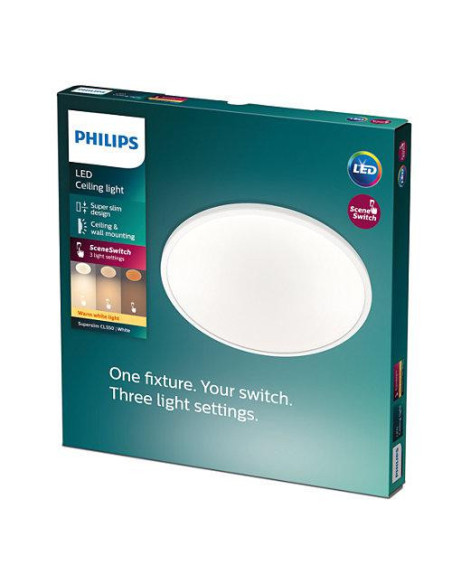 Plafoniera LED Philips Superslim CL550, 3 trepte de