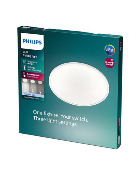 Plafoniera LED Philips Superslim CL550, 3 trepte de