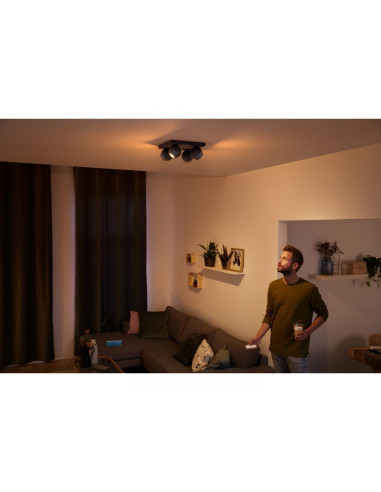 Spot LED Cvadruplu Philips Hue Buckram, Bluetooth, 4xGU10