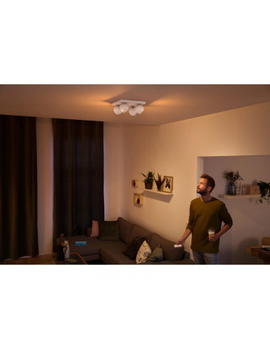 Spot LED Cvadruplu Philips Hue Buckram, Bluetooth, 4xGU10