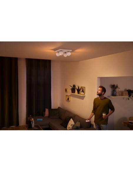 Spot LED Cvadruplu Philips Hue Buckram, Bluetooth, 4xGU10