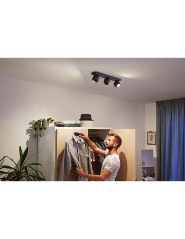 Spot LED Triplu Philips Hue Buckram, Bluetooth, 3xGU10, 3x5W