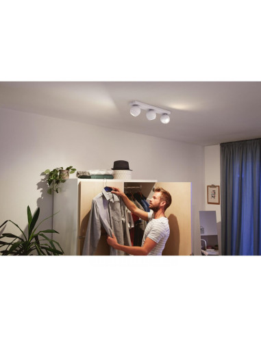 Spot LED Triplu Philips Hue Buckram, Bluetooth, 3xGU10, 3x5W