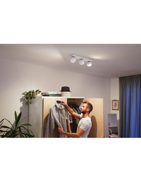 Spot LED Triplu Philips Hue Buckram, Bluetooth, 3xGU10, 3x5W